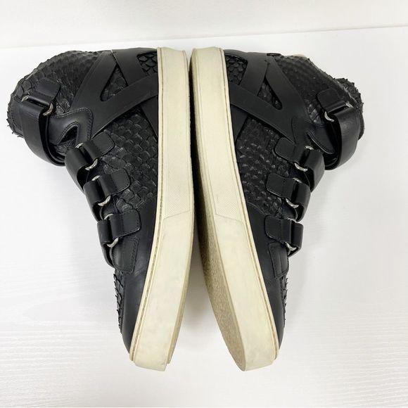 Louis Vuitton Reptile Sneaker Boot Black Leather High Top 12 Mens - Picture 10 of 14
